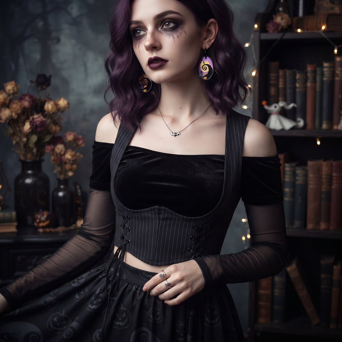 Pendientes Cementerio de Halloween Town
