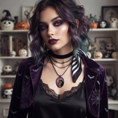 Collar o Pin Cementerio de Halloween Town